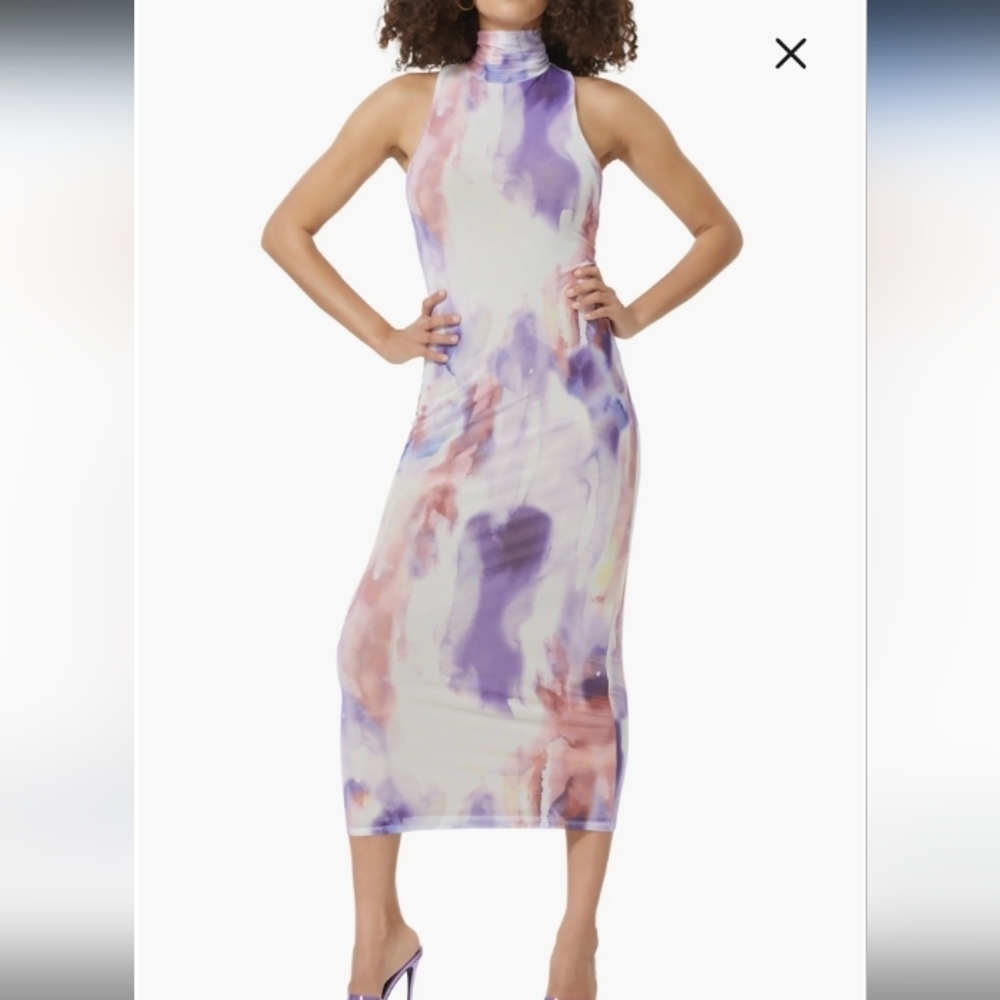AFRM Maxi Dress in Violet Watercolor, XL